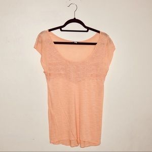 American Eagle orange embroidered tee